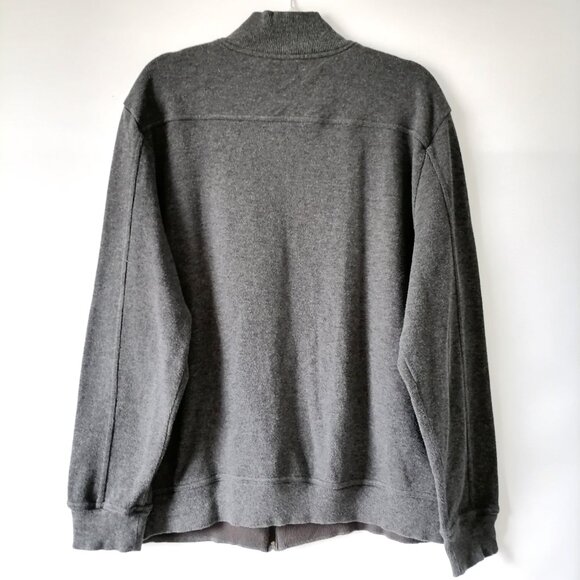 Structure Mens Gray Long Sleeve Full Zip Mock Neck Knitted Sweater Size XL - Picture 4 of 7